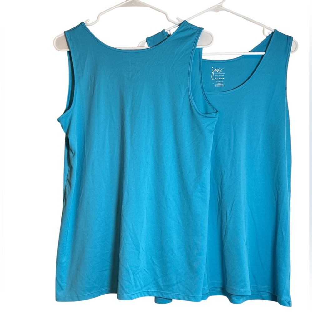 TWO! Just My Size Teal Tank Tops.
Size 1X 16w